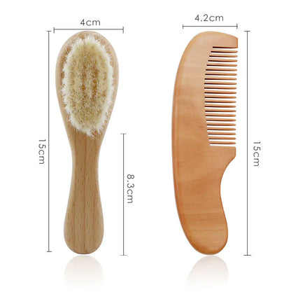 Baby Wool Brush Set for Baby Shower and Grooming