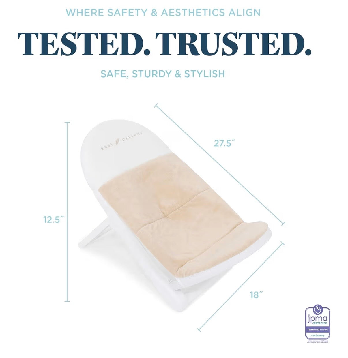 Baby Delight Cushy Nest Cloud Premium Organic Infant Bather | Baby Bath Seat | Comfortable Infant Bath Seat with Support | for Sinks and Tubs | Organic Oat