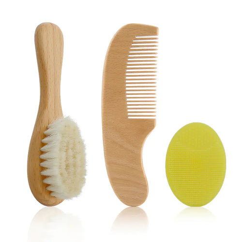 Baby Wool Brush Set for Baby Shower and Grooming